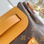 Louis Vuitton M25989 Steamer 30 Handbag with Monogram Canvas and Dual Front Pockets