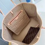 Louis Vuitton Neverfull Large Tote Bag in Monogram Canvas with Leather Trim and Detachable Pouch