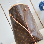 Louis Vuitton Neverfull Large Tote Bag in Monogram Canvas with Leather Trim and Detachable Pouch