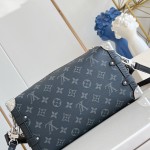 Louis Vuitton M26226 Side Trunk East West Handbag with Monogram Eclipse Canvas and Chain Strap
