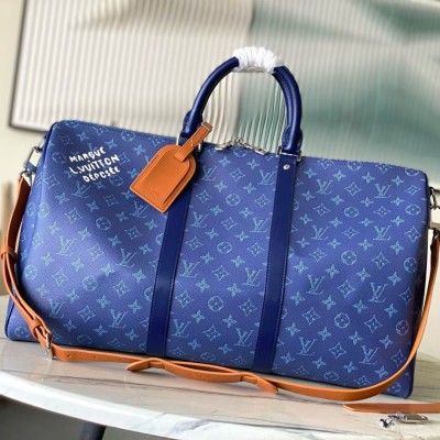 Louis Vuitton - M26864 Blue Heritage Keepall 50 Dynamic Chip 163C01 2026 Early Spring Men’s Bag Crossbody and Handheld