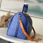 Louis Vuitton M26864 Blue Heritage Keepall 50 Men’s Bag, 2026 Early Spring Collection
