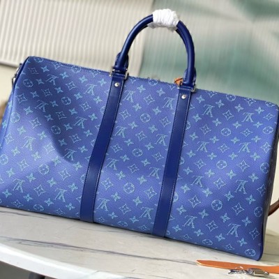 Louis Vuitton - M26864 Blue Heritage Keepall 50 Dynamic Chip 163C01 2026 Early Spring Men’s Bag Crossbody and Handheld