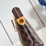 Louis Vuitton Pochette Voyage Souple M26015 in Monogram coated canvas with Boro patchwork, Damier, and Monogram Reverse canvas accents