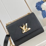 Louis Vuitton Twist Medium Handbag in Black Epi Leather with Colorful Enamel LV Twist Lock