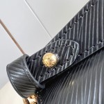 Louis Vuitton Twist Medium Handbag in Black Epi Leather with Colorful Enamel LV Twist Lock
