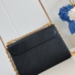 Louis Vuitton Twist Medium Handbag in Black Epi Leather with Colorful Enamel LV Twist Lock