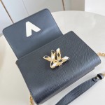 Louis Vuitton Twist Medium Handbag in Black Epi Leather with Colorful Enamel LV Twist Lock
