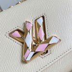 Louis Vuitton Twist Mini Handbag in White Epi Leather with Enamel Twist Lock