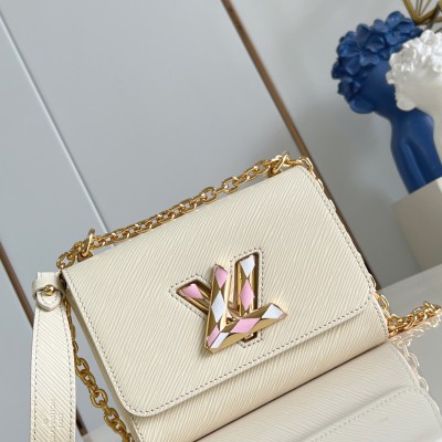 Louis Vuitton - Twist Mini Handbag in White Epi Leather with Quilted Elements