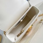 Louis Vuitton Twist Mini Handbag in White Epi Leather with Enamel Twist Lock