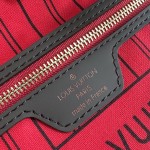 Louis Vuitton Neverfull N40600 Small Tote Bag in Damier Ebene Canvas with Leather Trims
