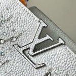 Louis Vuitton Capucines Mini Handbag from the Extraordinary Collection with Embroidered Sequin Floral Design and Gold-Tone Hardware