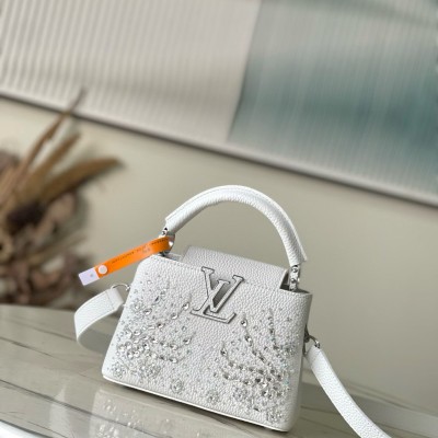 Louis Vuitton - Capucines Mini Handbag - Extraordinary Collection, Embroidered Sequin Floral Design