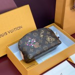 Louis Vuitton Pochette Cosmétique Small Cosmetic Bag in Monogram Yh Canvas with Flat Bottom Design