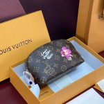 Louis Vuitton Pochette Cosmétique Small Cosmetic Bag in Monogram Yh Canvas with Flat Bottom Design