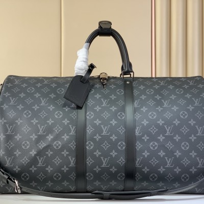 Louis Vuitton - Keepall Bandoulière Travel Bag in Monogram Eclipse
