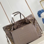 Louis Vuitton Neverfull Inside Out Medium Bag M25664 in Canvas and Leather with Cowhide Leather Trims and Elegant Metallic Hardware