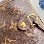 Louis Vuitton Neverfull Inside Out Medium Bag M25664 in Canvas and Leather with Cowhide Leather Trims and Elegant Metallic Hardware