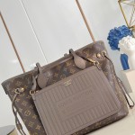 Louis Vuitton Neverfull Inside Out Medium Bag M25664 in Canvas and Leather with Cowhide Leather Trims and Elegant Metallic Hardware