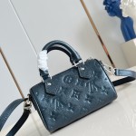 Louis Vuitton Nano Speedy M27107 in Monogram Empreinte Leather with Rolled Leather Handles and Lock Detail