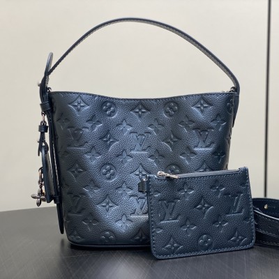 Louis Vuitton - M26430 Pearl Blue All Leather Embossed “All in BB” Bucket Bag