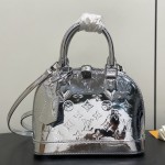 Louis Vuitton Alma BB Bag Gold Mirror Silver Patent Leather