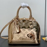 Louis Vuitton Alma BB Bag Gold Mirror Silver Patent Leather