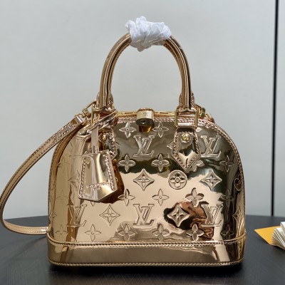Louis Vuitton - M27037 Gold Mirror / M26335 Silver Alma BB Patent Leather Bag