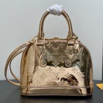Louis Vuitton Alma BB Bag Gold Mirror Silver Patent Leather