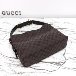 Gucci Brown Canvas Tote with Gray-Green and White Leather – Model 850926 / 850546