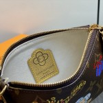 Louis Vuitton Mini Pochette Accessories M15328 with Vivienne Print, Monogram Canvas, and Chain Hook