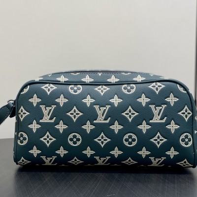 Louis Vuitton - M27180 Green Monogram Shadow Leather Dopp Kit Toiletry Bag