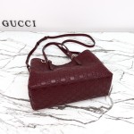 Gucci 815214 Red Embossed Leather Shoulder Bag Original Leather