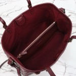 Gucci 815214 Red Embossed Leather Shoulder Bag Original Leather
