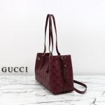 Gucci 815214 Red Embossed Leather Shoulder Bag Original Leather