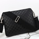 Gucci 850214 Black GG Embossed Leather Handbag Original Leather