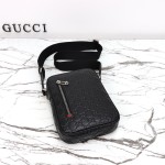 Gucci 850242 Black Embossed Leather Shoulder Bag