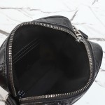 Gucci 850242 Black Embossed Leather Shoulder Bag