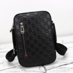 Gucci 850242 Black Embossed Leather Shoulder Bag