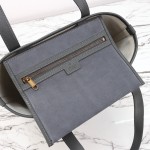 Gucci 834465 Matte Leather Tote Bag Gray Green Burgundy Original Leather