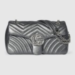 Gucci Silver and Black-Silver Leather Shoulder Bag – Models 837280 / 854863