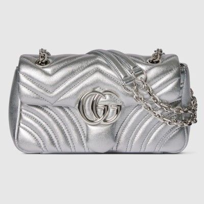 Gucci - Silver & Black-Silver Leather Shoulder Bag – Models 837280/854863