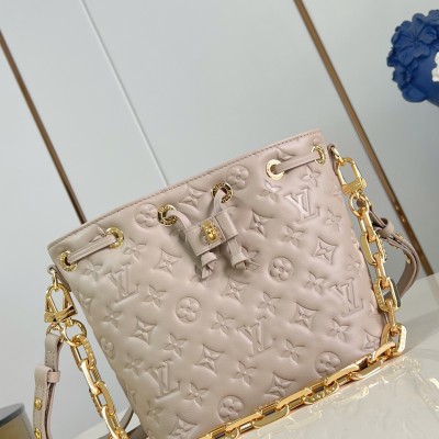 Louis Vuitton - M26216 Black & M26530 Pink Monogram Embossed Lambskin Bucket Bag – Coussin Collection