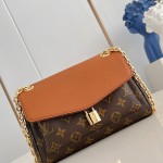 Louis Vuitton Saint Germain BB Handbag with Monogram Canvas and Gold Chain