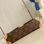Louis Vuitton East West Trunkie M27266 Monogram Bag with White/Black Chain, Leather Lock and S-lock