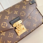 Louis Vuitton East West Trunkie M27266 Monogram Bag with White/Black Chain, Leather Lock and S-lock