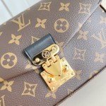 Louis Vuitton East West Trunkie M27266 Monogram Bag with White/Black Chain, Leather Lock and S-lock