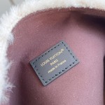 Louis Vuitton Pochette Mia Bag Australian Wool with Monogram Canvas Trim and S-lock Magnetic Closure