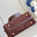 Louis Vuitton LV Ski CarryAll Small Handbag - Chocolate Suede Calf Leather